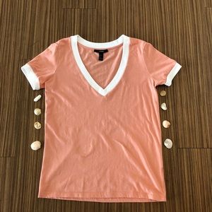 Peach V neck T-shirt